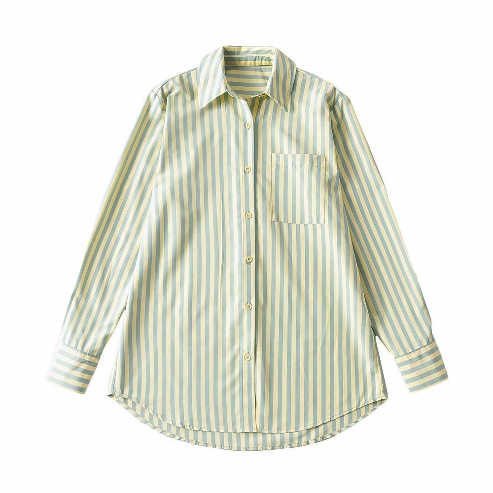 Striped Casual Office Lady Shirts