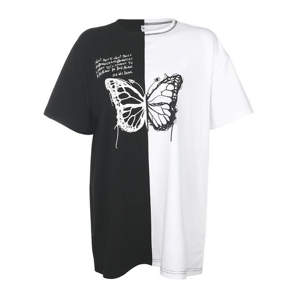 Loose Butterfly Pattern Streetwear T shirt