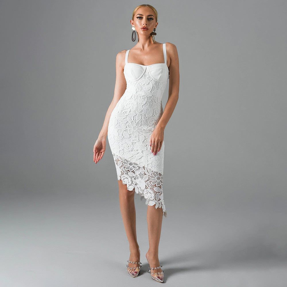 Elegant Lace Slim Bandage Maxi Dress
