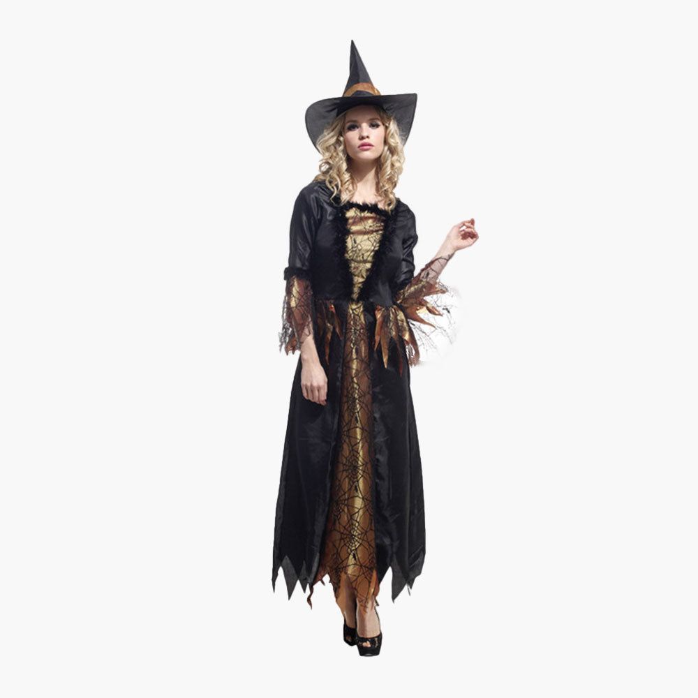 Spider Web Witch Costume Halloween Dress