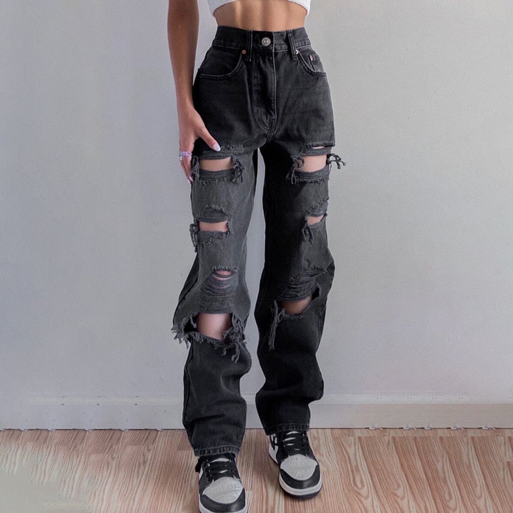 Vintage Ripped Hole Jeans