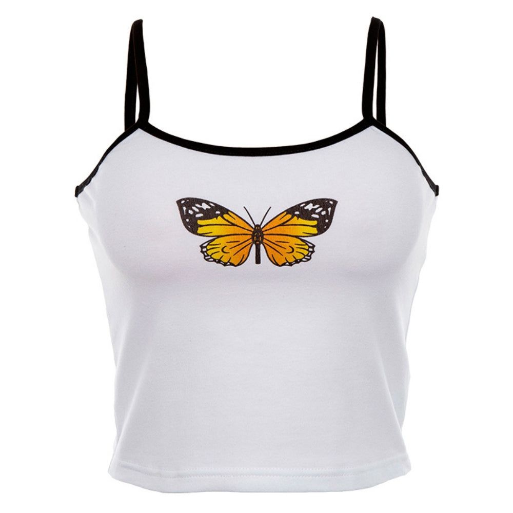 butterfly printed Street casual tank tops