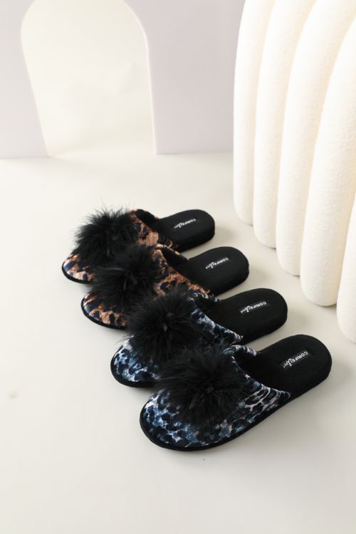 Leopard Fabric Anatomic Slippers