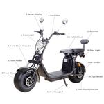 SAY YEAH K2 Black Electric Scooter 2000W 60V Top Speed 25mph Range Per Charge: 60 miles with both battery packs details