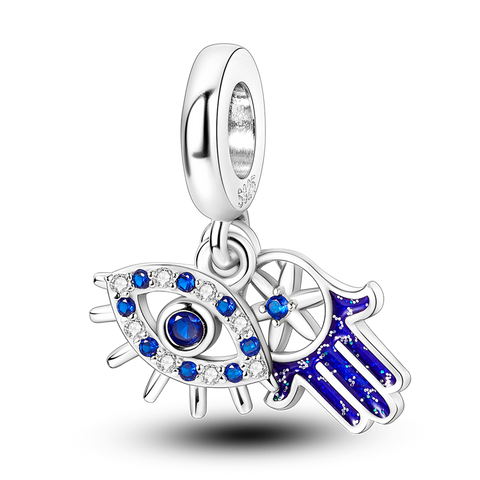 Blue Eyes and Flower Palm Dangle