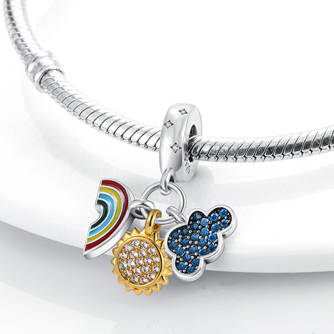 Pendentif Nuages Soleil et Arc-en-Ciel