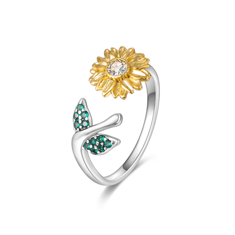 Ring mit Sonnenblumenöffnung