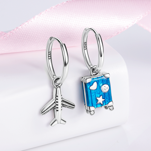 Airplane Travel Suitcase Earring
