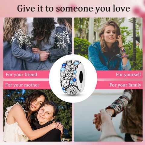 Mula Noël européen en argent sterling 925, breloque à fabriquer soi-même représentant un organisme marin, clip de fixation compatible avec bracelet pour femmes, bijoux