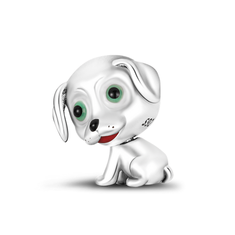 Silver Shake Head Dog Beads