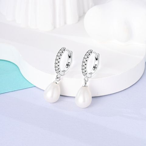 Sparkling Drop Pearl Earrings