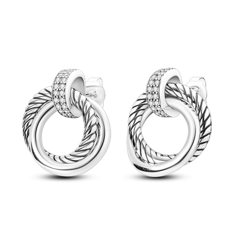 Eternity Double Hoop Snake Earrings