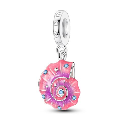 Mula Noël européen en argent sterling 925, breloque DIY étincelante en forme de coquillage, pendentif adapté aux bracelets pour bijoux féminins