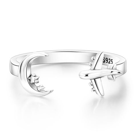 Airplane Moon Opening Ring