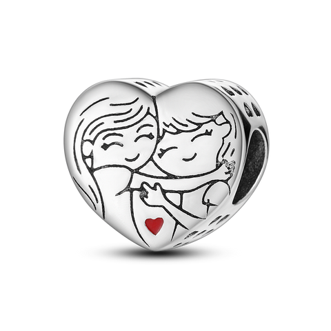 The Sister Heart Shape Charms Beads