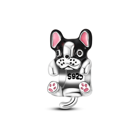 Bulldog Silver Color Charms Beads