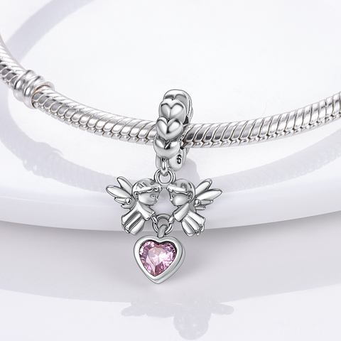 Pendentif ange gardien en forme de cœur