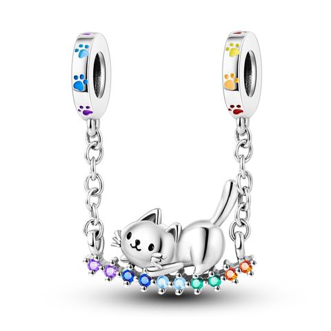 Cat Rainbow Swing Pendant
