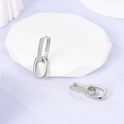 Sparkling U-shaped Double Hoop Earrings