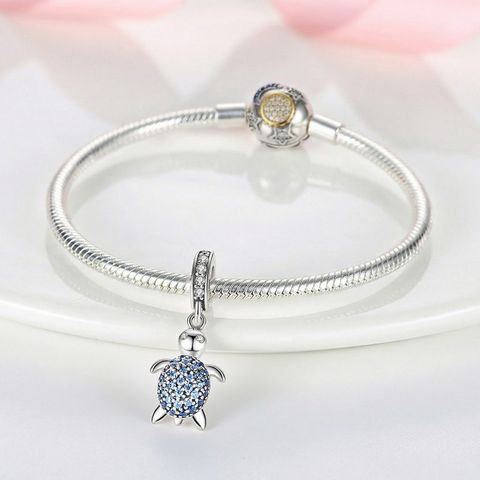 Mula Noël européen en argent sterling 925, breloque à monter soi-même incrustée de tortue marine, compatible avec bracelet pour bijoux féminins