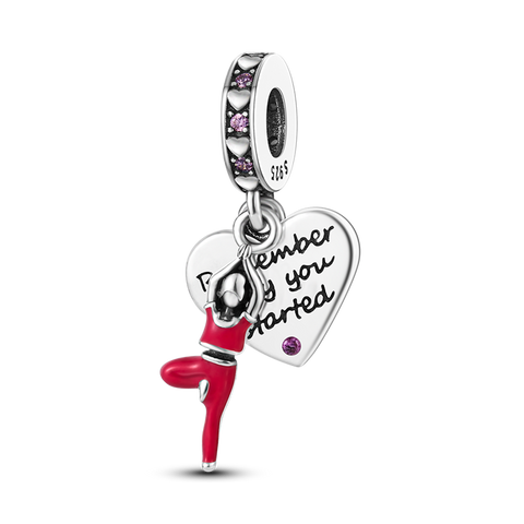 Yoga and Heart Shape Charms Beads