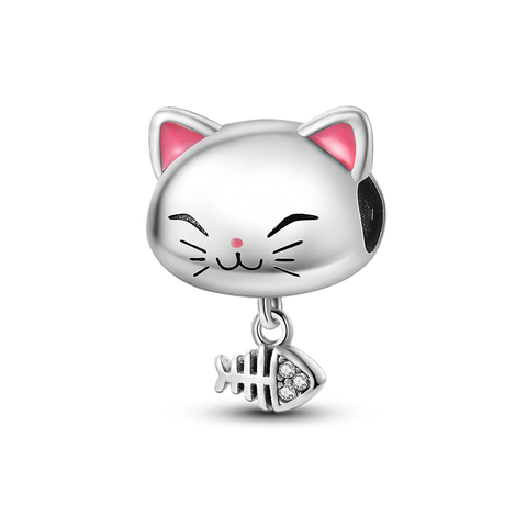 Lovely Cat And Fishbone Beads