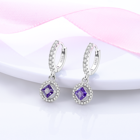Boucles d'oreilles princesse violette
