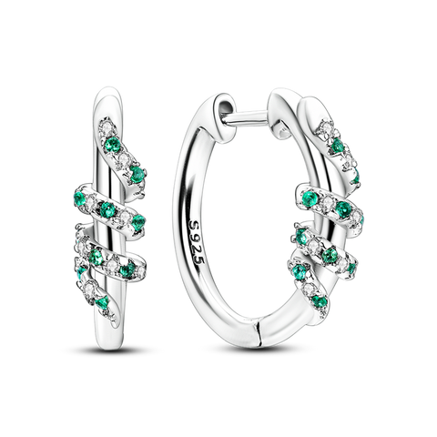 Emerald Pave Snake Earrings