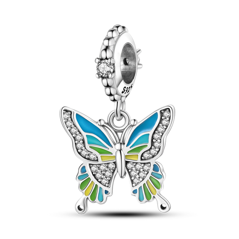 Inlaid Colorful Butterfly Dangle