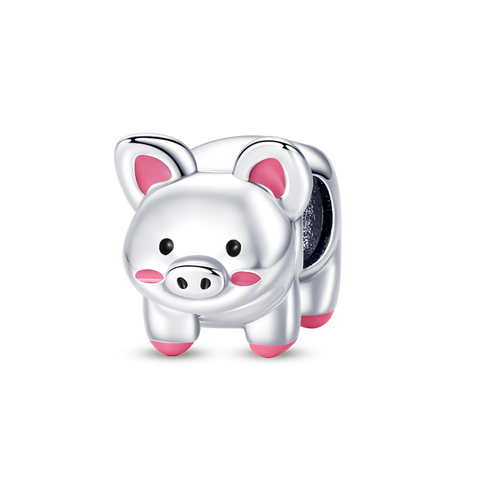 Pink Zircon Pet Pig Charms