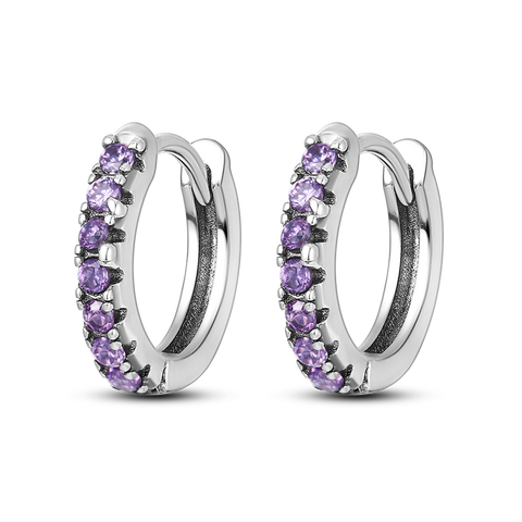 Purple Zirconium Inlay Earrings
