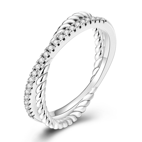 Pavé Twist Cross Ring