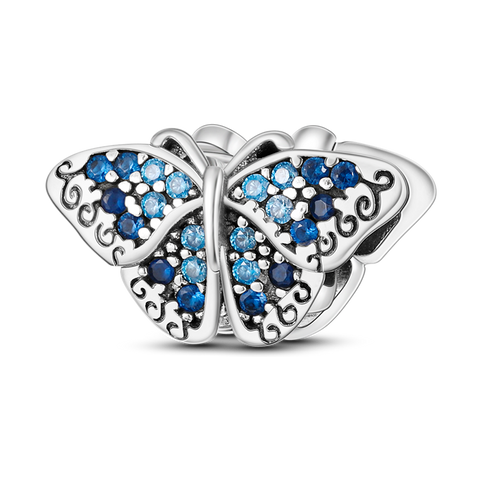 Abalorio de abalorios de mariposa azul Hapour