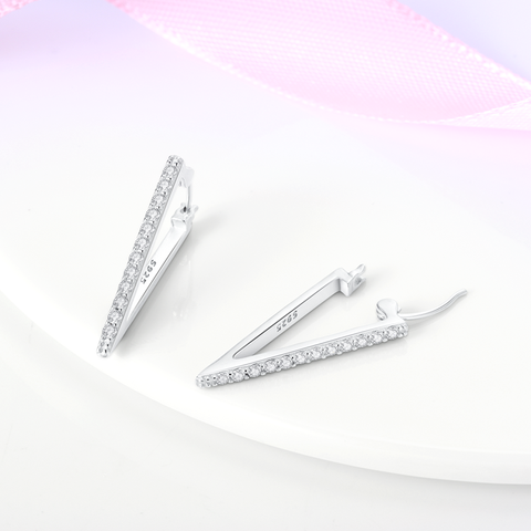 Sparkle Pave Triangle Earrings
