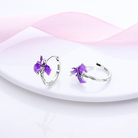 Boucles d'Oreilles Iris Violet