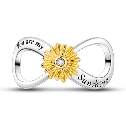 Sterling Silver Sunflower Eternity Bead