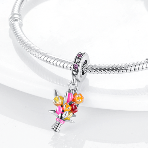 Carnation Bouquet Charm Pendants
