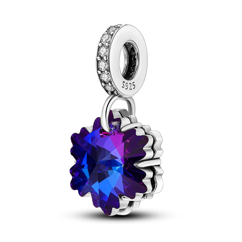 Pendentif flocon de neige violet