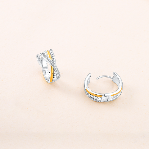 Brilliant Two-Tone Pave Earrings