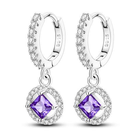 Boucles d'oreilles princesse violette