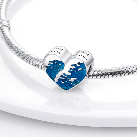 Sea Wave Heart Shape Bead