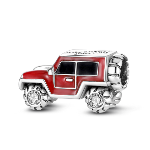 Red Off-road vehicle Charm Beads