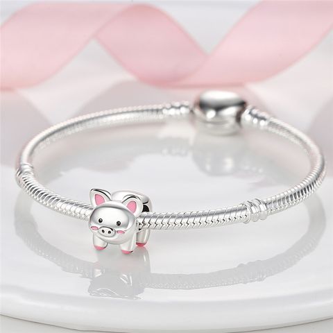Pink Zircon Pet Pig Charms