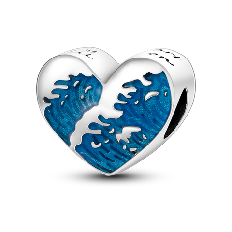 Sea Wave Heart Shape Bead