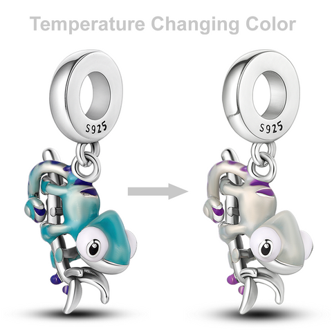 Temperature Changing Color Cute Chameleon Dnagle