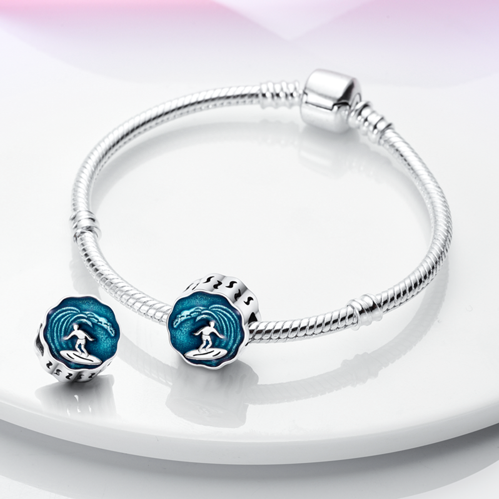 Surfing Charm Beads