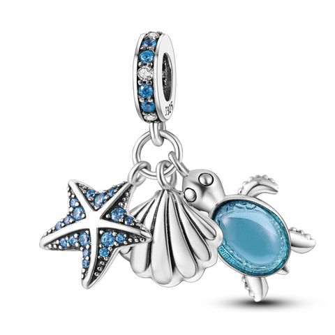 Mula Noël européen en argent sterling 925, breloque à créer soi-même, coquillages, étoile de mer, tortues marines, perle adaptée au bracelet pour femmes, bijoux