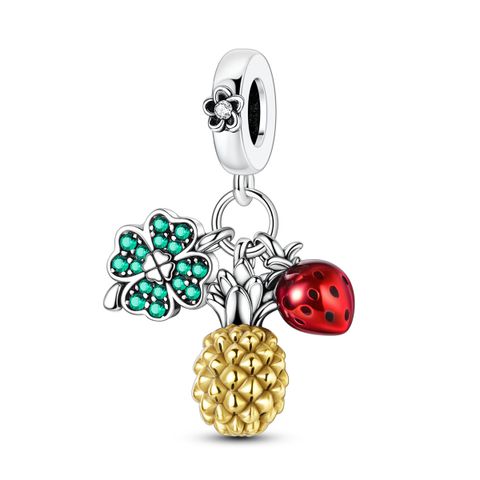 Mula Noël européen en argent sterling 925, breloque à personnaliser, pendentif fruit d'été, convient aux bracelets pour femmes, bijoux