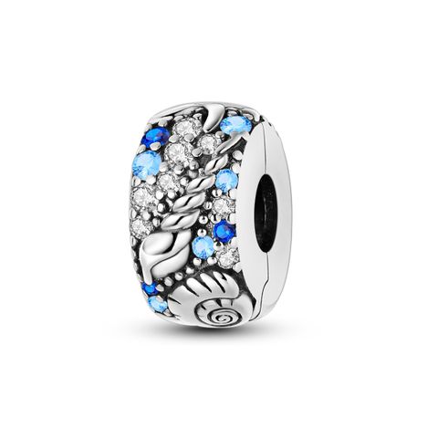 Mula Noël européen en argent sterling 925, breloque à fabriquer soi-même représentant un organisme marin, clip de fixation compatible avec bracelet pour femmes, bijoux