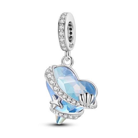 Mula Noël européen en argent sterling 925, breloque à personnaliser, cœur bleu marine, bracelet adapté aux femmes, bijoux